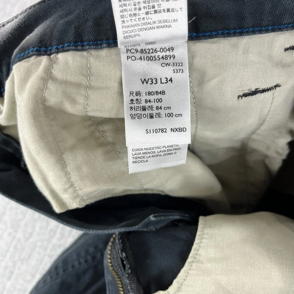 Levis XX Chino Pants‎ Men 33x34 Fits 34x31.5 Black Standard Taper Stretch Twill